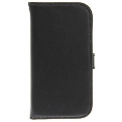 Samsung Galaxy Ace 4 (G357) atvēramais melns ādas Retro maciņš / Vacins.lv