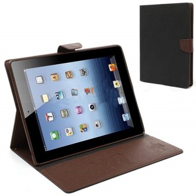 „Mercury“ Fancy Apple iPad Mini 1 / 2 / 3 brūns, melns ādas maciņš / Vacins.lv