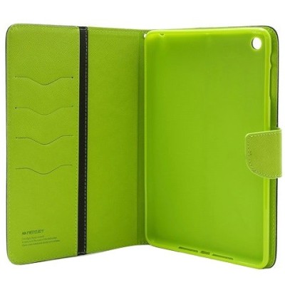 „Mercury“ Fancy Apple iPad Mini 1 / 2 / 3 zils, zaļs ādas maciņš / Vacins.lv
