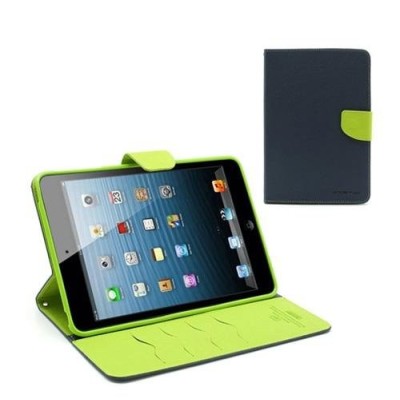 „Mercury“ Fancy Apple iPad Mini 1 / 2 / 3 zils, zaļs ādas maciņš / Vacins.lv