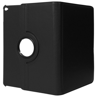 Apple iPad Air 2 atvēramais melns ādas maciņš, grozās 360° grādu apjomā / Vacins.lv