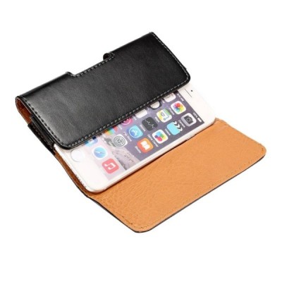 Universalus „Retro“ juodas odinis dėklas prie diržo (L dydis) / Priedai.lt