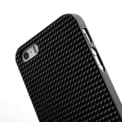 Melns stilīgs reljefa 3D Apple iPhone 5 apvalks / Vacins.lv