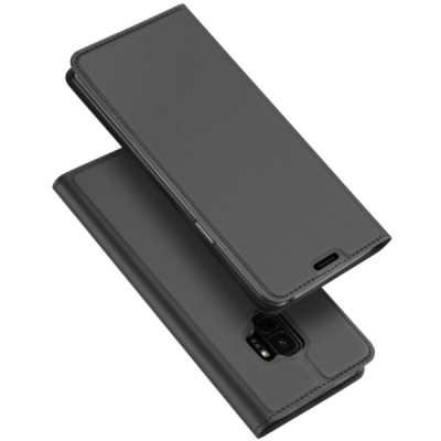 Samsung Galaxy S9 (G960) „Dux Ducis“ Skin sērijas melns ādas atvērams maciņš / Vacins.lv