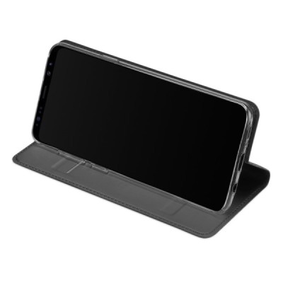 Samsung Galaxy S9 (G960) „Dux Ducis“ Skin sērijas melns ādas atvērams maciņš / Vacins.lv