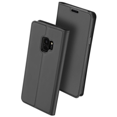 Samsung Galaxy S9 (G960) „Dux Ducis“ Skin sērijas melns ādas atvērams maciņš / Vacins.lv