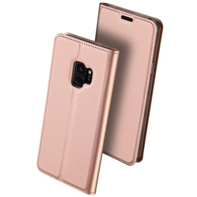 Samsung Galaxy S9 (G960) „Dux Ducis“ Skin sērijas rozs ādas atvērams maciņš / Vacins.lv