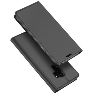 Samsung Galaxy S9+ (G965) „Dux Ducis“ Skin sērijas melns ādas atvērams maciņš / Vacins.lv