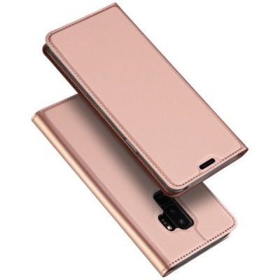 Samsung Galaxy S9+ (G965) „Dux Ducis“ Skin sērijas rozs ādas atvērams maciņš / Vacins.lv