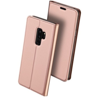 Samsung Galaxy S9+ (G965) „Dux Ducis“ Skin sērijas rozs ādas atvērams maciņš / Vacins.lv