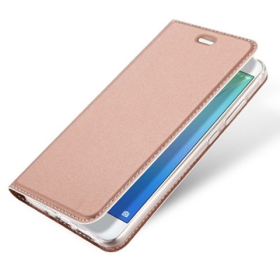 Huawei P10 Lite „Dux Ducis“ Skin sērijas rozs ādas atvērams maciņš / Vacins.lv