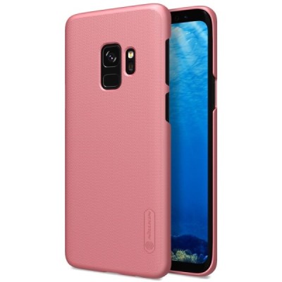 Samsung Galaxy S9 (G960) Nillkin Frosted Shield rožinis plastikinis dėklas + apsauginė ekrano plėvelė / Priedai.lt