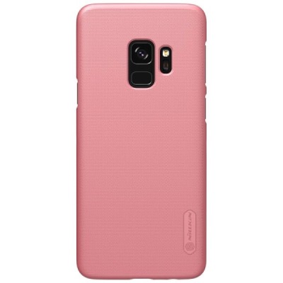 Samsung Galaxy S9 (G960) Nillkin Frosted Shield rožinis plastikinis dėklas + apsauginė ekrano plėvelė / Priedai.lt