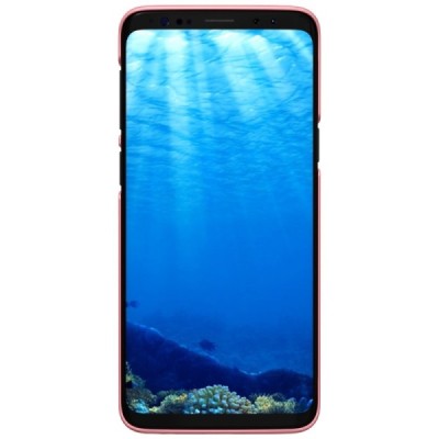 Samsung Galaxy S9 (G960) Nillkin Frosted Shield rožinis plastikinis dėklas + apsauginė ekrano plėvelė / Priedai.lt