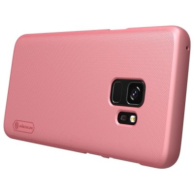 Samsung Galaxy S9 (G960) Nillkin Frosted Shield rožinis plastikinis dėklas + apsauginė ekrano plėvelė / Priedai.lt
