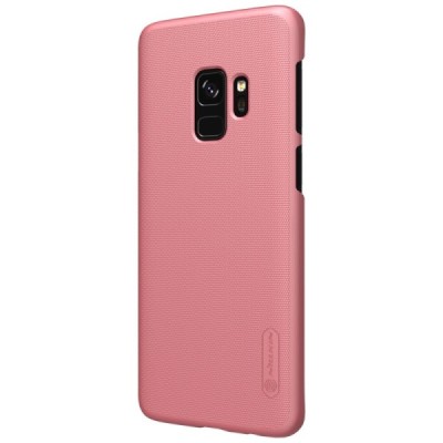 Samsung Galaxy S9 (G960) Nillkin Frosted Shield rožinis plastikinis dėklas + apsauginė ekrano plėvelė / Priedai.lt