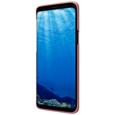 Samsung Galaxy S9 (G960) Nillkin Frosted Shield rožinis plastikinis dėklas + apsauginė ekrano plėvelė / Priedai.lt