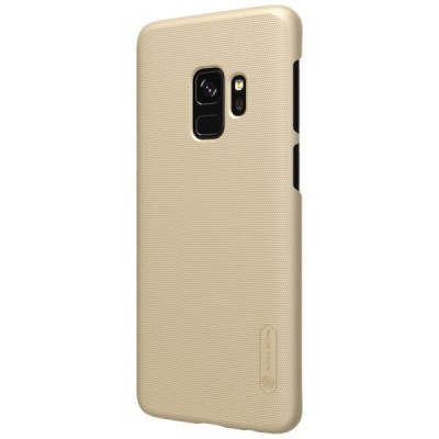 Samsung Galaxy S9 (G960) Nillkin Frosted Shield auksinis plastikinis dėklas + apsauginė ekrano plėvelė / Priedai.lt