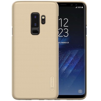 Samsung Galaxy S9+ (G965) Nillkin Frosted Shield zelta plastmasas apvalks + ekrāna aizsargplēve / Vacins.lv