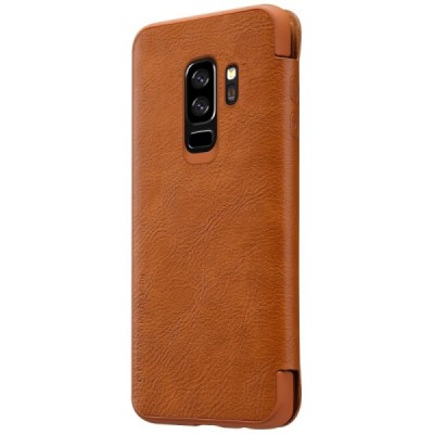 Greznais „Nillkin“ Qin sērijas ādas atvērams brūns Samsung Galaxy S9+ (G965) maciņš / Vacins.lv