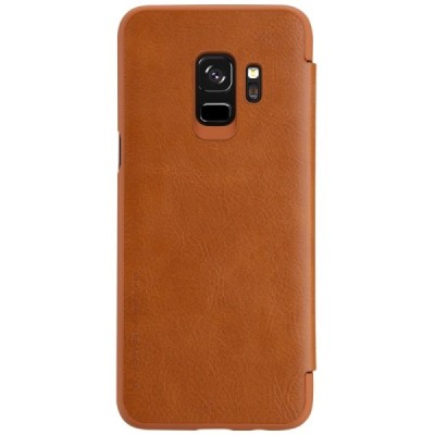 Greznais „Nillkin“ Qin sērijas ādas atvērams brūns Samsung Galaxy S9 (G960) maciņš / Vacins.lv