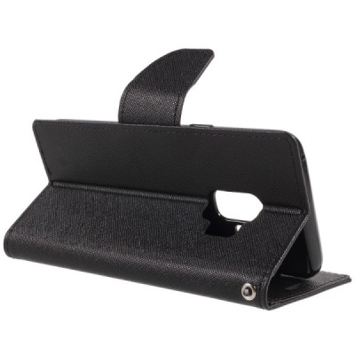 „Mercury“ Fancy Samsung Galaxy S9 (G960) melns ādas maciņš / Vacins.lv