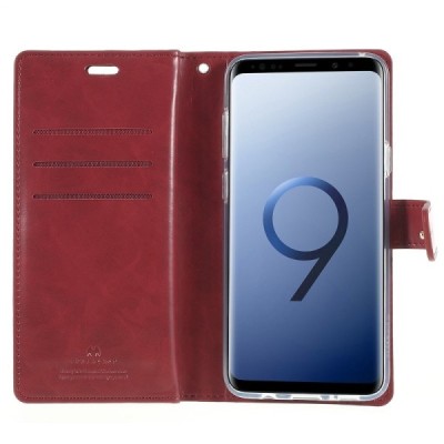 „Mercury“ Bravo Diary Samsung Galaxy S9+ (G965) bordo ādas maciņš / Vacins.lv