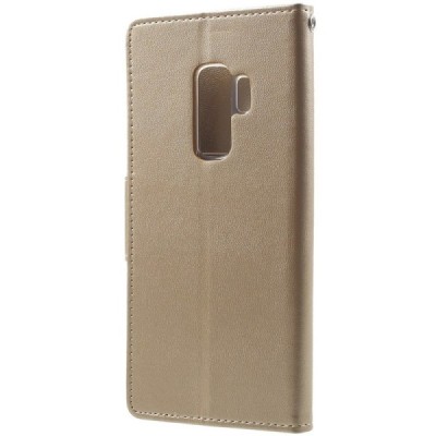 „Mercury“ Bravo Diary Samsung Galaxy S9+ (G965) zelta ādas maciņš / Vacins.lv