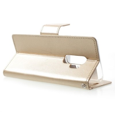 „Mercury“ Bravo Diary Samsung Galaxy S9+ (G965) zelta ādas maciņš / Vacins.lv