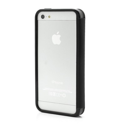 Atverčiamas juodas rėmelis (bamperis) Apple iPhone SE (5, 5s) su smart cover funkcija / Priedai.lt