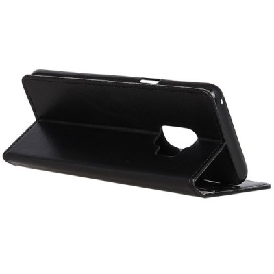 Samsung Galaxy S9 (G960) atvēramais ādas melns maciņš (maks) / Vacins.lv