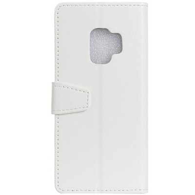 Samsung Galaxy S9 (G960) atverčiamas baltas odinis dėklas - piniginė / Priedai.lt