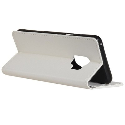 Samsung Galaxy S9 (G960) atverčiamas baltas odinis dėklas - piniginė / Priedai.lt