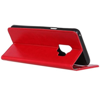 Samsung Galaxy S9 (G960) atvēramais ādas sarkans maciņš (maks) / Vacins.lv