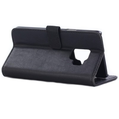 Samsung Galaxy S6 (G960) atvēramais ādas melns retro maciņš (maks) / Vacins.lv