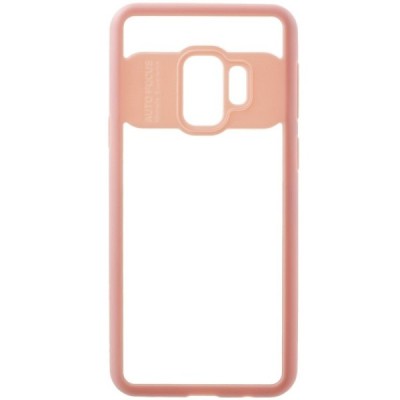 Samsung Galaxy S9 (G960) skaidrus rožinės spalvos apvadais kieto silikono (TPU) dėklas / Priedai.lt