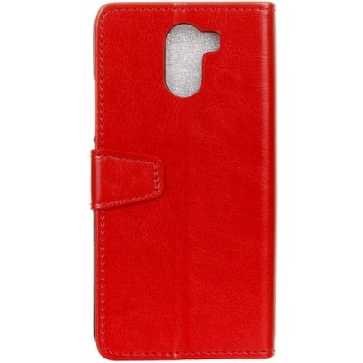 Samsung Galaxy S9+ (G965) atverčiamas raudonas odinis dėklas - piniginė / Priedai.lt