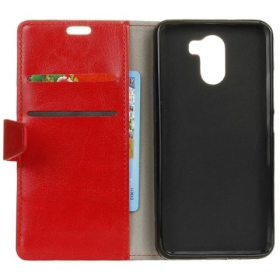 Samsung Galaxy S9+ (G965) atverčiamas raudonas odinis dėklas - piniginė / Priedai.lt
