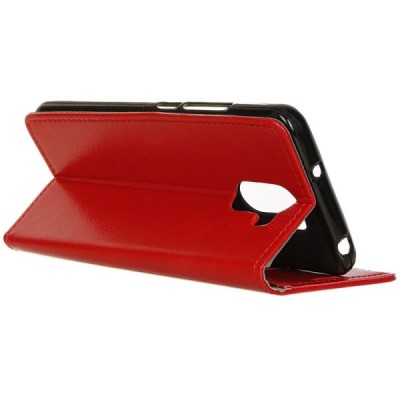 Samsung Galaxy S9+ (G965) atverčiamas raudonas odinis dėklas - piniginė / Priedai.lt