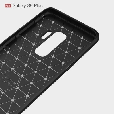 Samsung Galaxy S9+ (G965) „Carbon“ cieta silikona (TPU) melns apvalks / vacins.lv