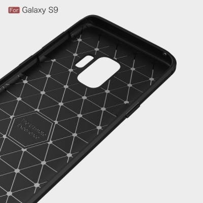 Samsung Galaxy S9 (G960) „Carbon“ cieta silikona (TPU) melns apvalks / vacins.lv