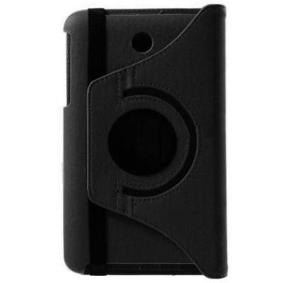Asus Memo Pad 7 ME176C atvēramais melns ādas futrālis, grozās 360° grādu apjomā / Vacins.lv