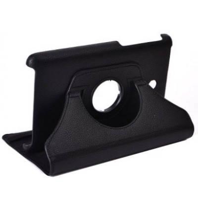 Asus Fonepad 7 atverčiamas, sukamas 360 laipsnių, juodas odinis dėklas - stovas / Priedai.lt