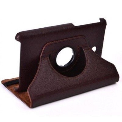 Asus Fonepad 7 atverčiamas, sukamas 360 laipsnių, rudas odinis dėklas - stovas / Priedai.lt