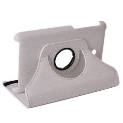 Asus Fonepad 7 atverčiamas, sukamas 360 laipsnių, baltas odinis dėklas - stovas / Priedai.lt