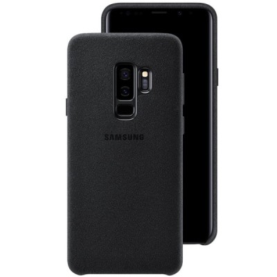 Samsung Galaxy S9+ (G965) Alcantara Cover juodas plastikinis dėklas / Priedai.lt