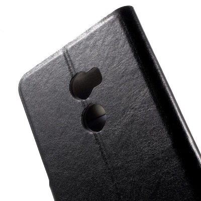 HTC One X10 atvēramais ādas melns maciņš (maks) / Vacins.lv