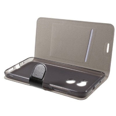 HTC One X10 atvēramais ādas melns maciņš (maks) / Vacins.lv