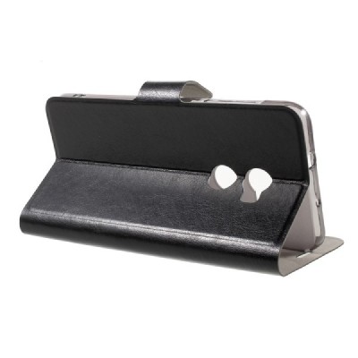 HTC One X10 atvēramais ādas melns maciņš (maks) / Vacins.lv