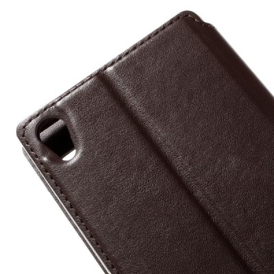 Roar Noble atverčiamas Sony Xperia Z5 Premium (Sony Xperia Z5 Premium Dual) rudas odinis dėklas / Priedai.lt